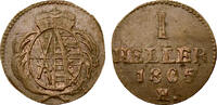 Sachsen, Albertiner 1 Heller 1805 Sachsen, Albertiner vorz&uuml;glich 46.55 &pound;  +  21.16 &pound; shipping