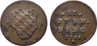 Bayern, Herzogtum 2 Pfennig 1796 Bayern, Herzogtum sehr sch&ouml;n 21.16 &pound;  +  21.16 &pound; shipping