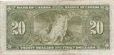 Kanada $ 20 Dollars 1937 Banknote VF