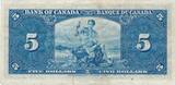 Kanada $ 5 Dollars 1937 Banknote, Serie: C/C 5941939 VF