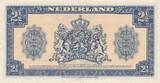 Niederlande 2 ½ Gulden 1945 Banknote, Wilhelmina EF+, Eckknick