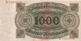 Deutsches Reich Deutschland, Weimarer Republik 1000 Reichsmark Mark Reichsbanknote 1924 Banknote, KN 7Stellig Serie R/A unc