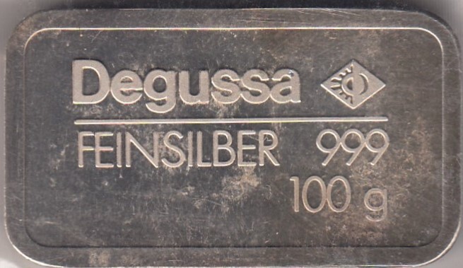 1Kg Silberbarren Degussa 999er Anlagebarren 2024 Silber 1000g