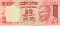 Indien 20 Rupien Geldschein Banknote Mahatma Gandhi -