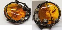 Antike Brosche Nadel Silberbrosche Bernstein Bernsteinschmuck Amber -
