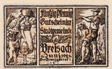 Breisbach 50 Pfenning Notgeldschein aus Breisach am Rhein -
