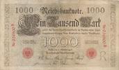 Deutschland 1000 Mark Reichsbanknote " Brauner Tausender ", KN 6stellig, rot, rote Siegel -