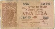 Italien 2 Lire Geldschein Banknote dve lire -