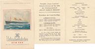 III. Reich Bordkarte Norddeutscher LLoyd Bremen für Urlauberfahrten zur See -