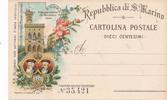 San Marino Postkarte DIECE CENTESIMI, Repubblica, postalisch nicht gelaufen -