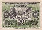 Saalfelden 20 Heller Ein Notgeldschein aus Saalfelden -