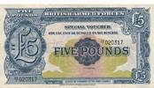 Großbritannien 5 Pounds Geldschein Banknote England Five Pounds 2nd Series , British Armed Forces -