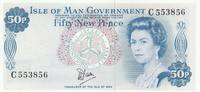 Isle of Man 50 Pence Geldschein Banknote Fifty New Pence Insel Man -