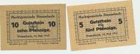 Stammbach Notgeldscheine der Marktgemeinde 5 - 10 Pfennig -