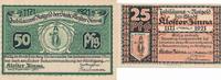 Zinna Notgeldscheine 25 u. 50 Pfennig des Klosters -