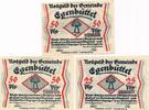 Egenbüttel Notgeldscheine 25 Pf und 2 x 50 Pfennig der Gemeinde, um 1920 -
