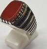 Herrenring 925er Silber Ring Farbstein braun Karneol ? Gr. 62 : 19,5 mm -