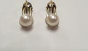 14K 585er Gold Ohrringe Ohrclips Akoya Perlen Perlenohrringe -
