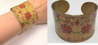 Offener antiker Armreif Modeschmuck florales Dekor -