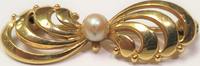 American Double Brosche mit kleiner Perle Länge ca. 3,1 cm -