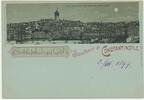Türkei AK olivegrüne Mondscheinlitho Souvenir de Constantinople -