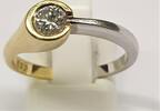 Goldring mit 0,27 Ct Brillant Ring 585er Gold 14K Goldring Brillantring Damenring Bicolor -