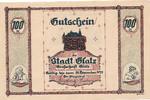 Glatz 100 Pfennig Notgeldschein der Grafschaft -