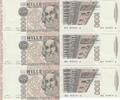 Italien 3x 1000 Lire Drei nummernfolgende Ersatznoten Lire Mille Banca D`Italia Zahlen in Folge -