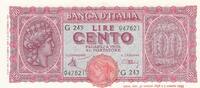 Italien 100 Lire Banknote Geldschein Lire Cento Banca D`Italia -