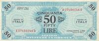Italien 50 Lire Banknote Geldschein Lire Cinquanta Allied Military Currency Serie AB -