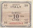 Italien 10 Lire Banknote Geldschein Lire Dieci Allied Military Currency Serie A A -