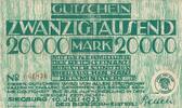 Deutschland Deutsches Reich 20000 Mark Notgeldschein Notgeld Stadt Siegburg Rheinland -
