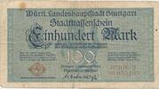 Deutschland Deutsches Reich 100 Mark Notgeldschein Notgeld Stadt Stuttgart Baden Württemberg -