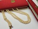 Perlencollier Perlenarmband Perlenset Armband Colliar 925er Silber Verschluß Majorica Perlen zweireihig -