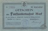 Deutschland Deutsches Reich 500 Tausend Mark Notgeld Notgeldschein Amorbach Bayern -