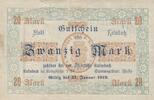 Deutschland Deutsches Reich 20 Mark Notgeld Notgeldschein Kulmbach Bayern -