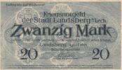 Deutschland Deutsches Reich 20 Mark Notgeld Notgeldschein Landsberg /Lech Bayern -