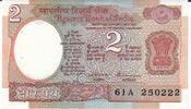 Indien 2 Rupees Banknote Geldschein -