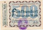 Deutschland Deutsches Reich 500 Milliarden Mark Notgeldschein Notgeld Traunstein Hessen -