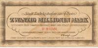 Deutschland Deutsches Reich 20 Millionen Mark Notgeldschein Notgeld Stadt Ludwigshafen am Rhein, Rheinland-Pfalz -