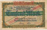 Deutschland Deutsches Reich 100 Millionen Mark überdruck auf 1000 Mark Notgeldschein Notgeld Stadt Ludwigshafen am Rhein, Rheinland-Pfalz -