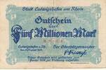 Deutschland Deutsches Reich 5 Millionen Mark Notgeldschein Notgeld Stadt Ludwigshafen am Rhein, Rheinland-Pfalz -