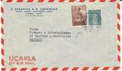 Türkei AK Ansichtskarte Ganzsache Postkarte Briefumschlag Briefumschlag von Galata-Istanbul nach Herford-Deutschland 40 Kuruş (Groschen) -
