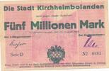 Deutschland Deutsches Reich 5 Millionen Mark Notgeldschein Notgeld Kirchheimbolanden Rheinland-Pfalz Stadt -