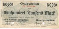 Deutschland Deutsches Reich 100000 Mark Notgeld Lichtenfels Bayern Hourdeaux-Bergmann & Hordeaux-Bing GmbH -