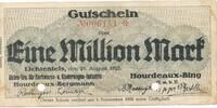 Deutschland Deutsches Reich 1 Million Mark Notgeld Lichtenfels Bayern Hourdeaux-Bergmann & Hordeaux-Bing GmbH -