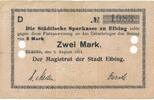 Deutschland Deutsches Reich 2 Mark Notgeldschein Notgeld Stadt Elbing Westpreußen -