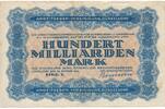 Deutschland Deutsches Reich 100 Milliarden Mark Notgeldschein Notgeld Düsseldorf Rheinland Arbeitgeber Vereinigung -