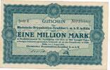 Deutschland Deutsches Reich 1 Million Mark Notgeldschein Notgeld Rheinische Braunkohlen-Syndikat G.m.b.H. in Köln. Serie E -