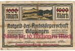 Deutschland Deutsches Reich 10 Millionen Mark Notgeldschein Notgeld Göppingen Württemberg Amtskörperschaft -